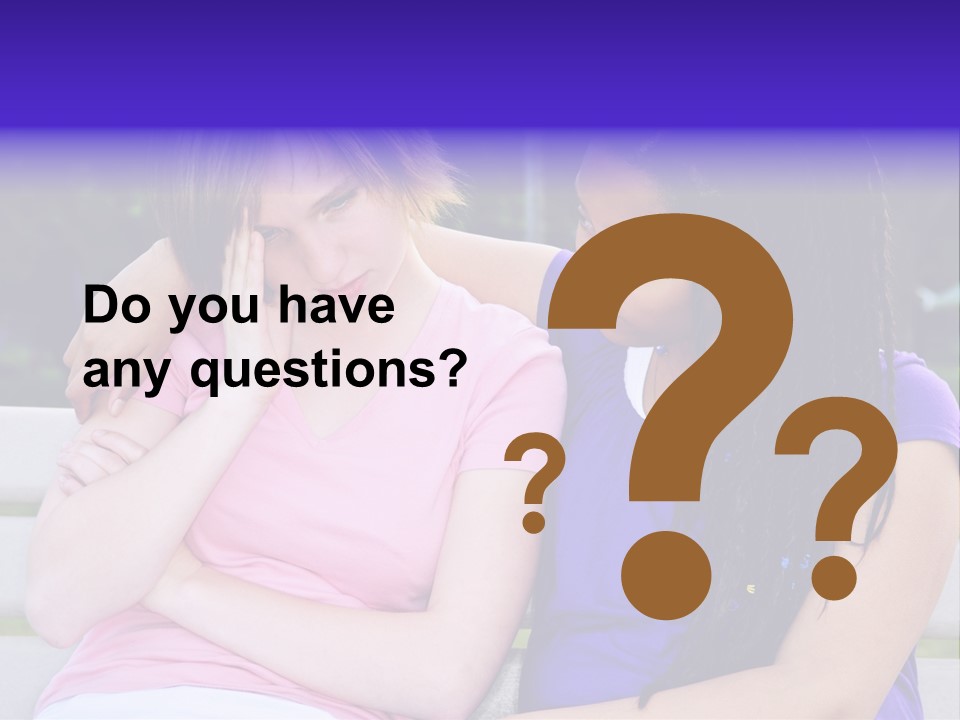 Teenage Girl Consoling Her Sad Upset Friend PowerPoint Template