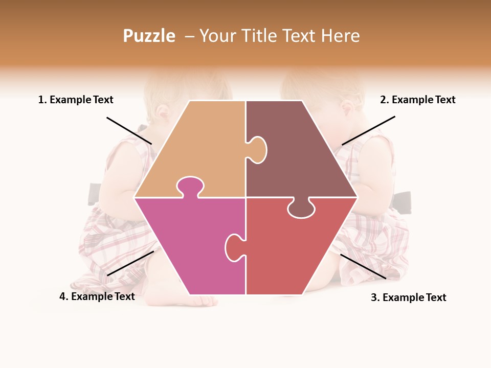 Picture Of Two Adorable Twins Over White PowerPoint Template