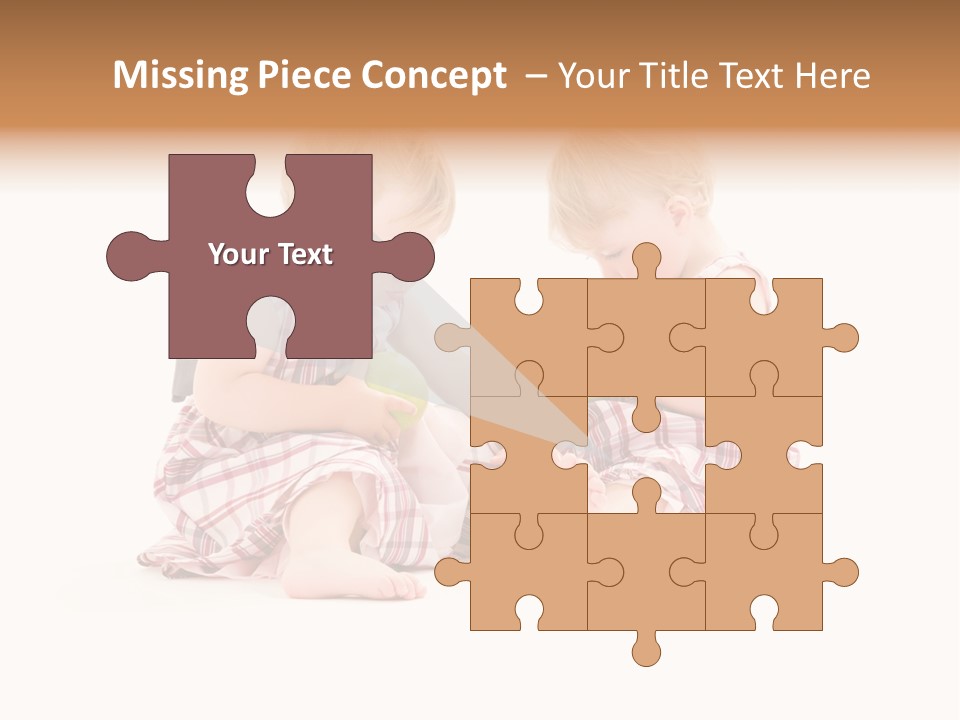 Picture Of Two Adorable Twins Over White PowerPoint Template