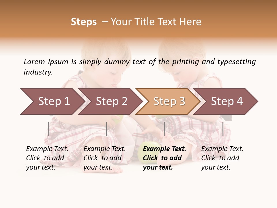Picture Of Two Adorable Twins Over White PowerPoint Template