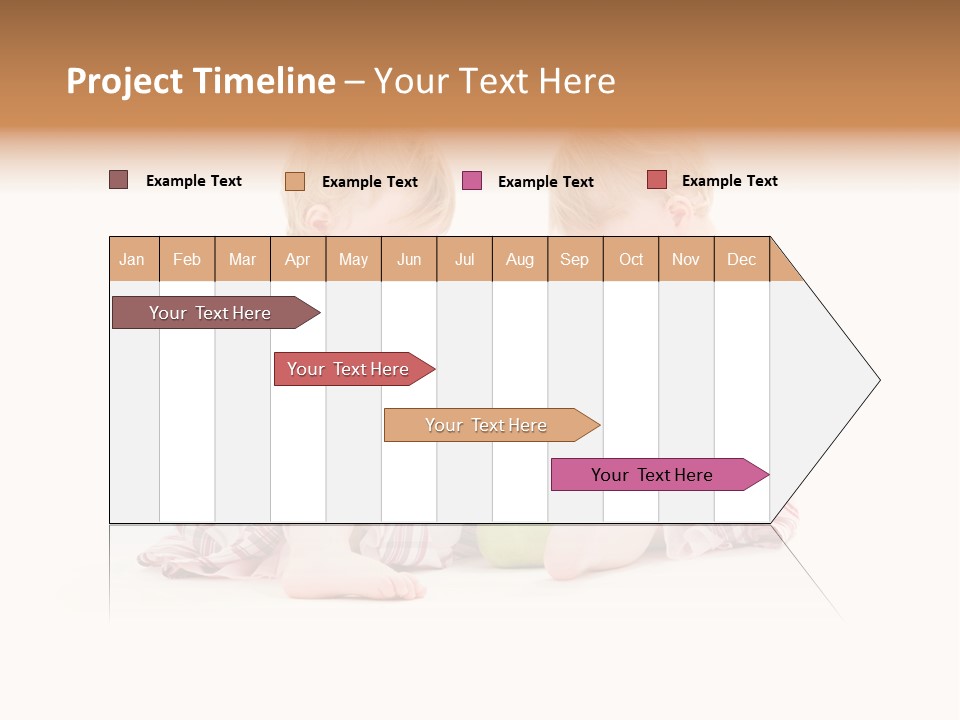 Picture Of Two Adorable Twins Over White PowerPoint Template