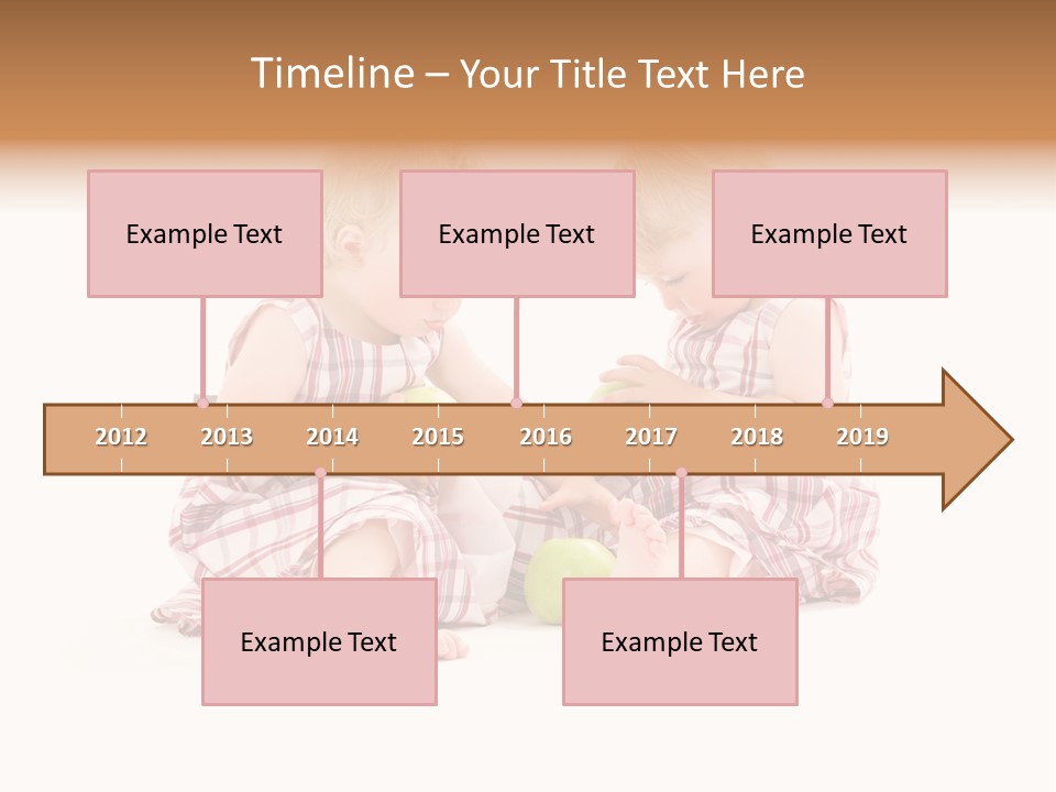 Picture Of Two Adorable Twins Over White PowerPoint Template
