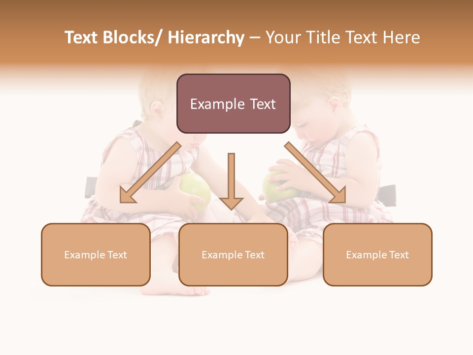 Picture Of Two Adorable Twins Over White PowerPoint Template