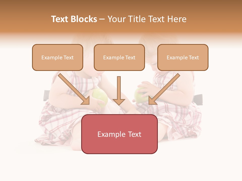 Picture Of Two Adorable Twins Over White PowerPoint Template
