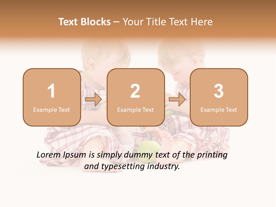 Picture Of Two Adorable Twins Over White PowerPoint Template