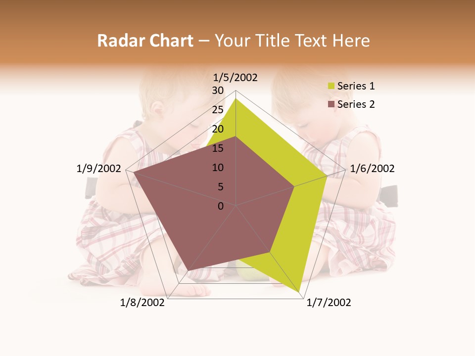 Picture Of Two Adorable Twins Over White PowerPoint Template