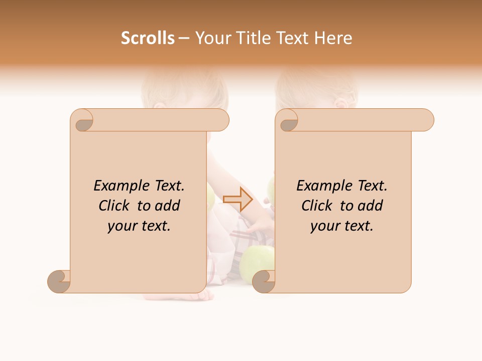 Picture Of Two Adorable Twins Over White PowerPoint Template
