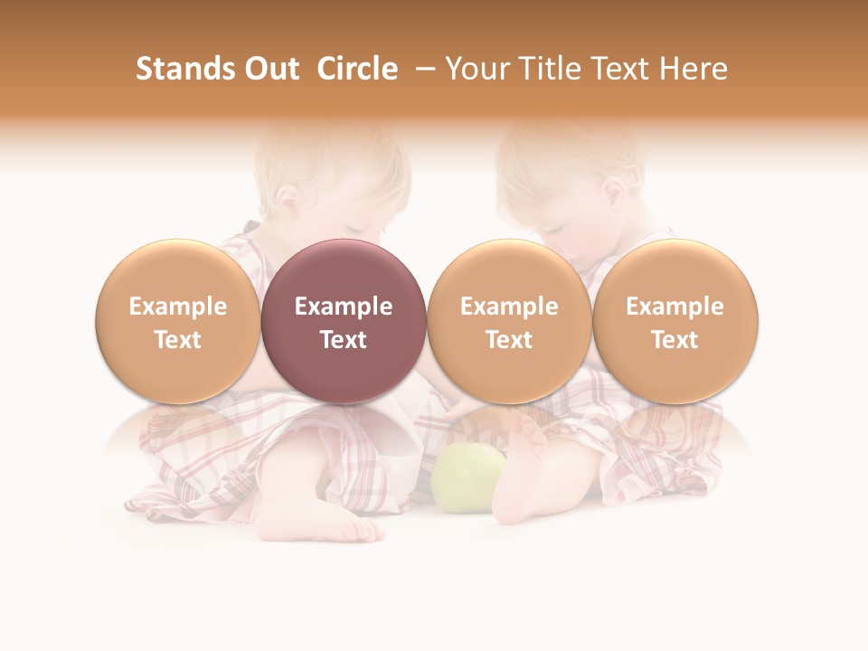 Picture Of Two Adorable Twins Over White PowerPoint Template