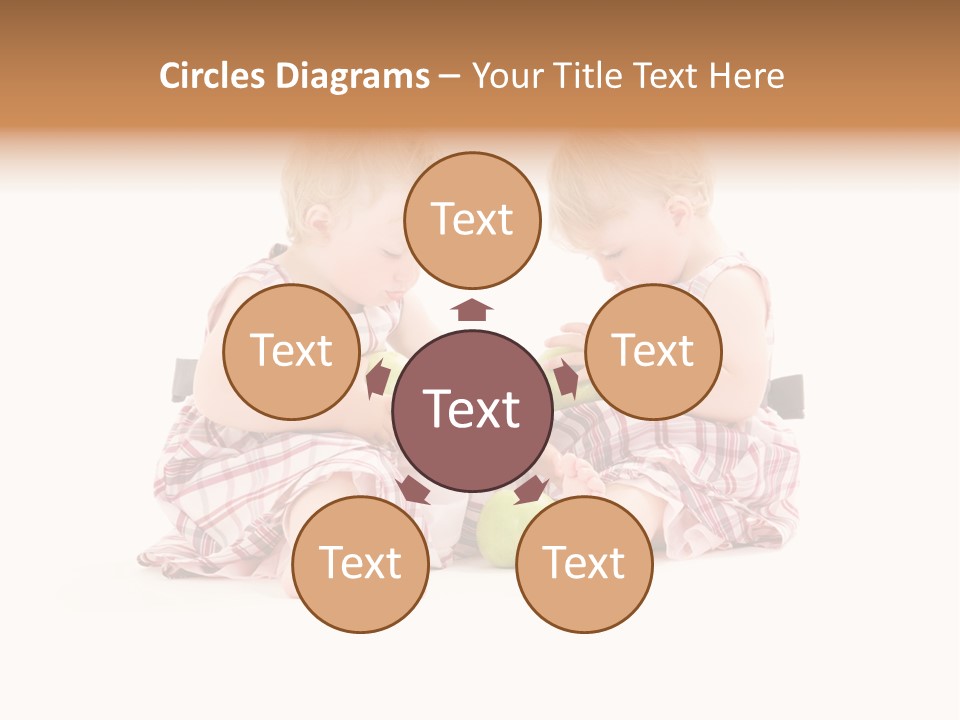 Picture Of Two Adorable Twins Over White PowerPoint Template