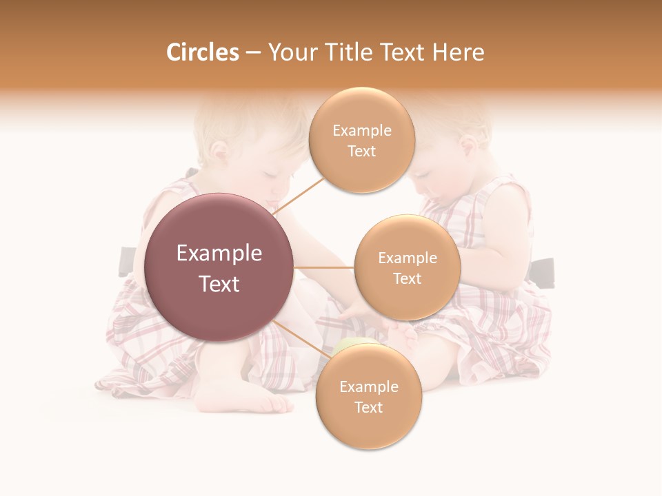 Picture Of Two Adorable Twins Over White PowerPoint Template