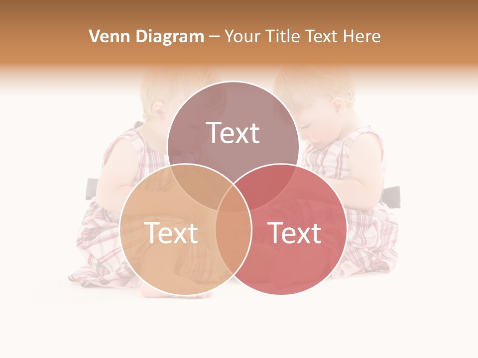 Picture Of Two Adorable Twins Over White PowerPoint Template