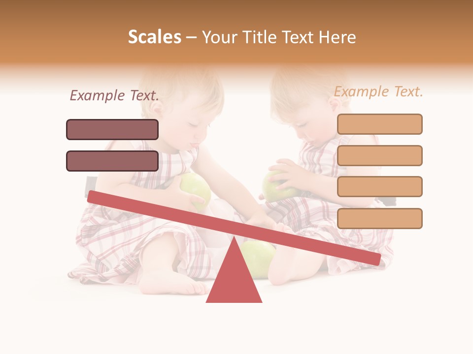 Picture Of Two Adorable Twins Over White PowerPoint Template