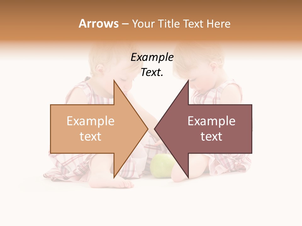 Picture Of Two Adorable Twins Over White PowerPoint Template