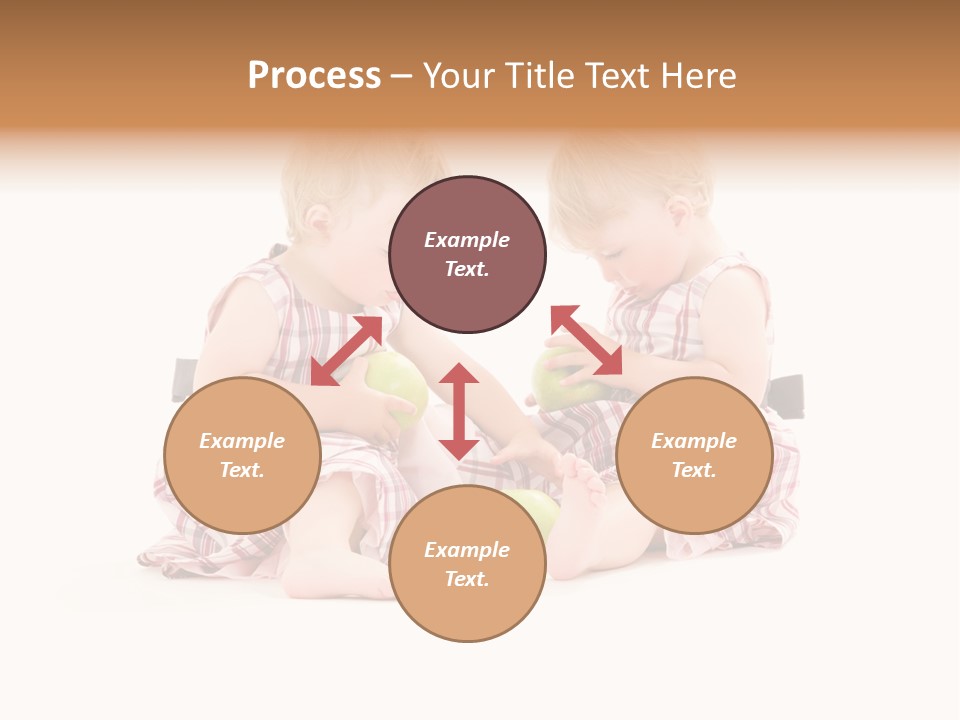 Picture Of Two Adorable Twins Over White PowerPoint Template