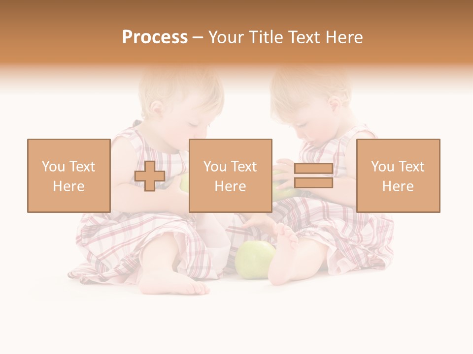 Picture Of Two Adorable Twins Over White PowerPoint Template