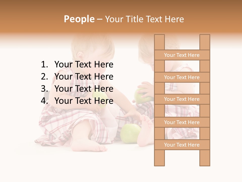 Picture Of Two Adorable Twins Over White PowerPoint Template