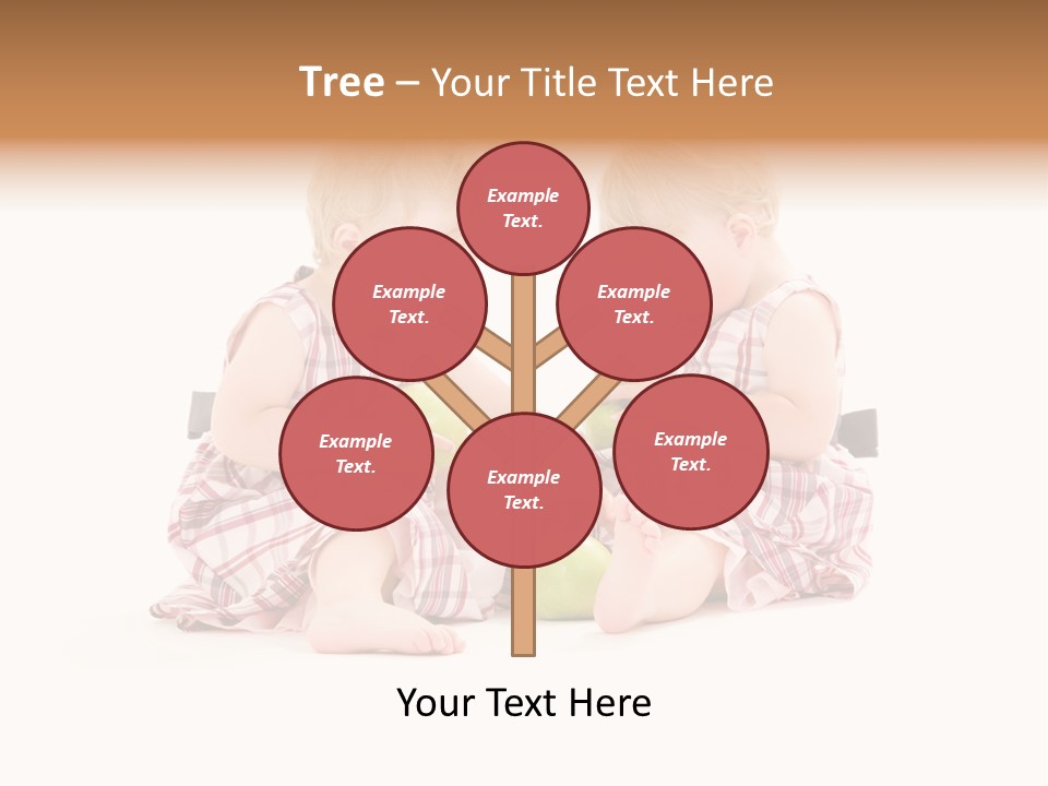 Picture Of Two Adorable Twins Over White PowerPoint Template