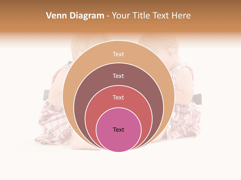 Picture Of Two Adorable Twins Over White PowerPoint Template
