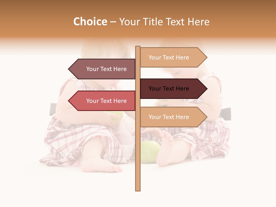 Picture Of Two Adorable Twins Over White PowerPoint Template