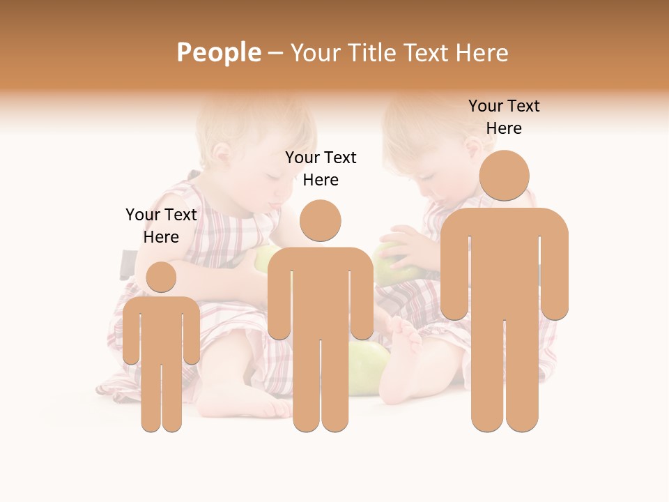 Picture Of Two Adorable Twins Over White PowerPoint Template