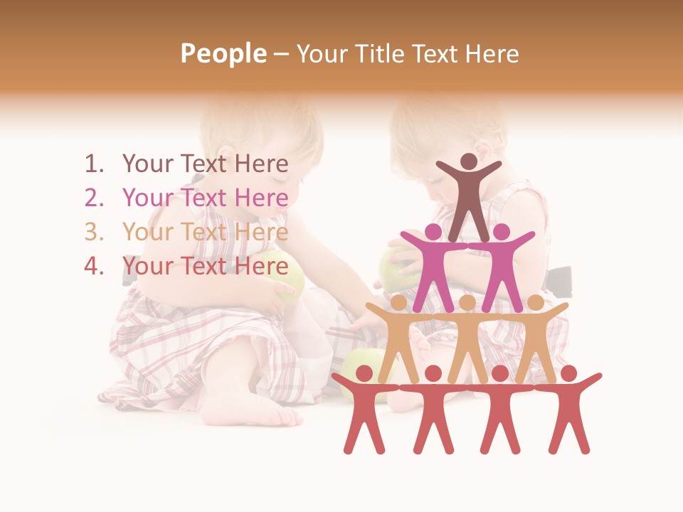 Picture Of Two Adorable Twins Over White PowerPoint Template