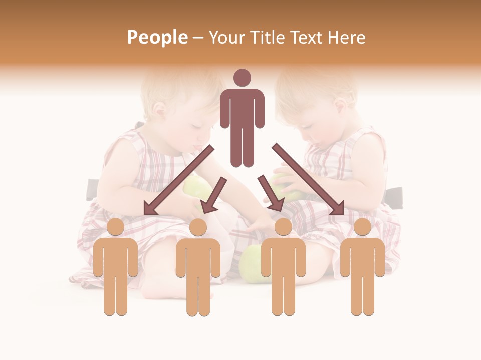 Picture Of Two Adorable Twins Over White PowerPoint Template