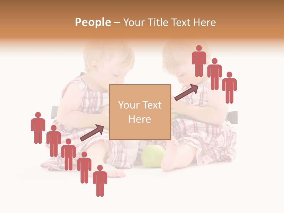 Picture Of Two Adorable Twins Over White PowerPoint Template