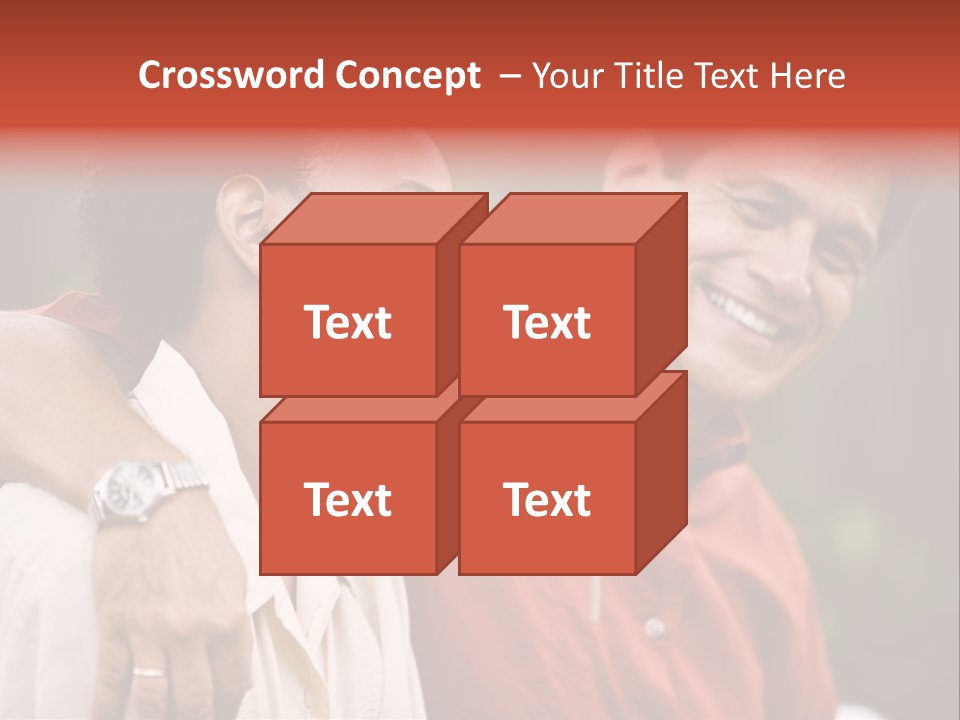 Hispanic Father With African American Teenage Son PowerPoint Template