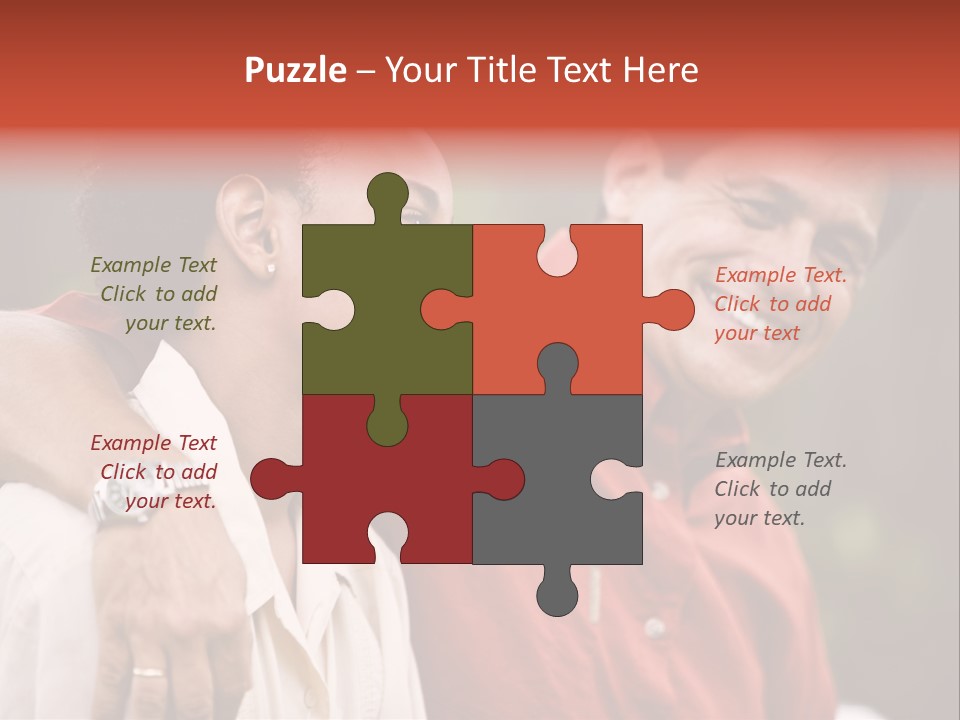 Hispanic Father With African American Teenage Son PowerPoint Template