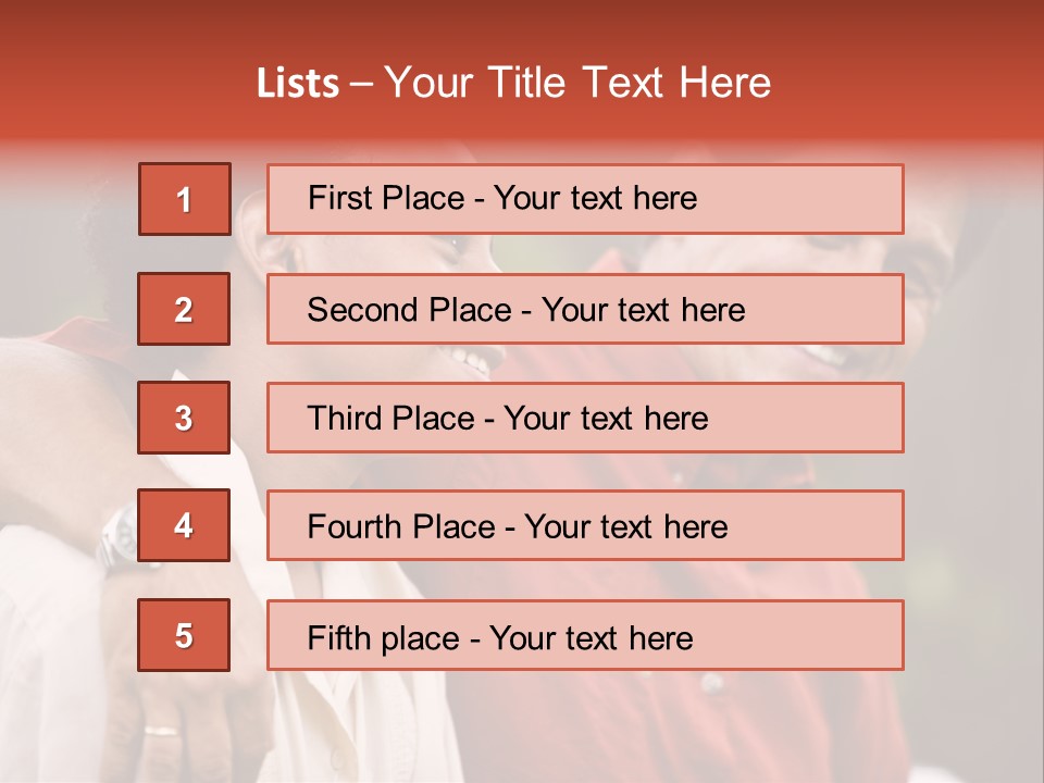 Hispanic Father With African American Teenage Son PowerPoint Template