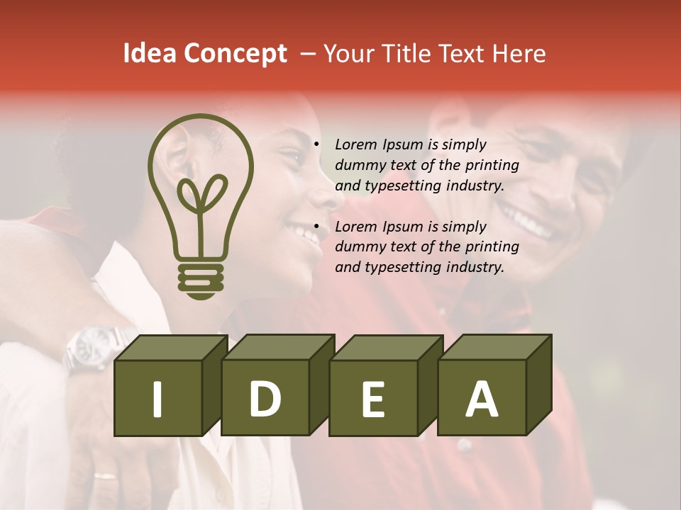 Hispanic Father With African American Teenage Son PowerPoint Template