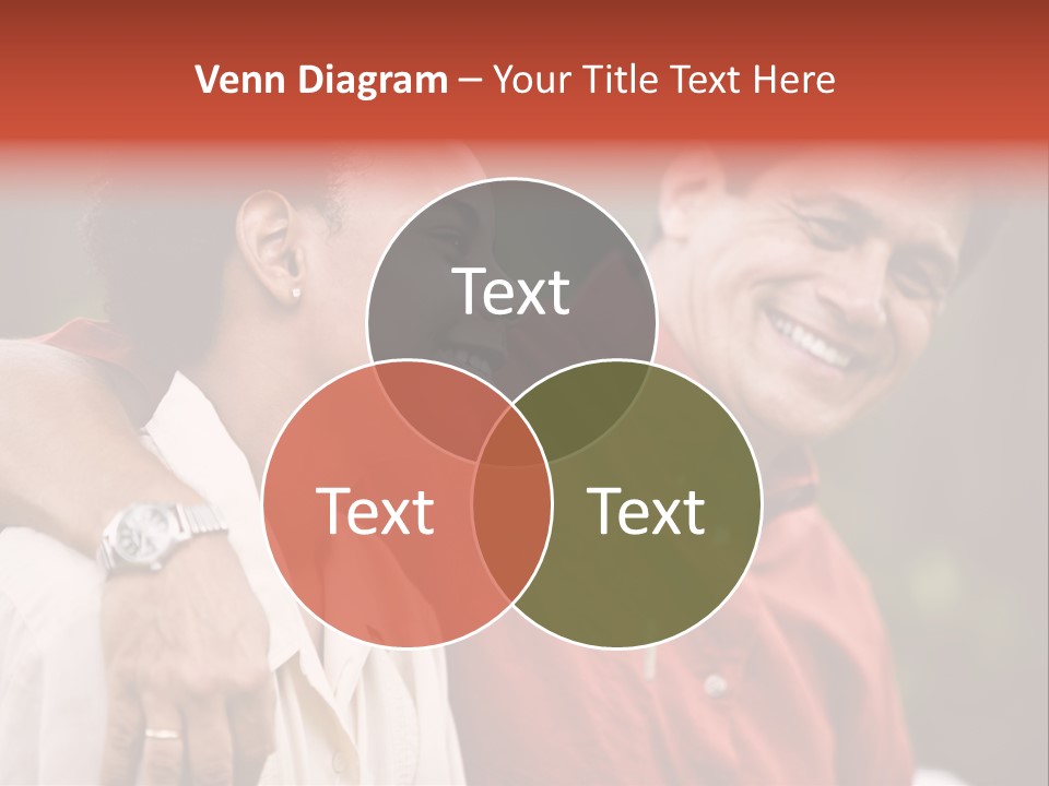 Hispanic Father With African American Teenage Son PowerPoint Template