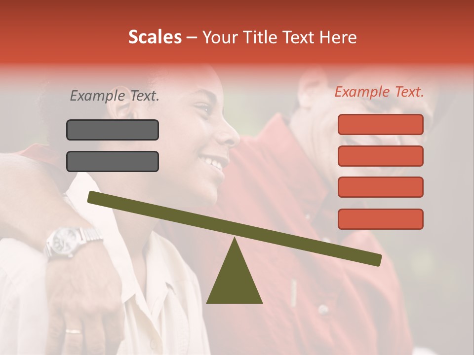 Hispanic Father With African American Teenage Son PowerPoint Template