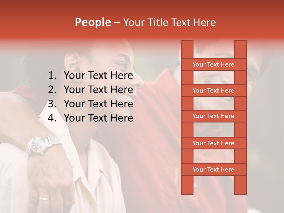 Hispanic Father With African American Teenage Son PowerPoint Template