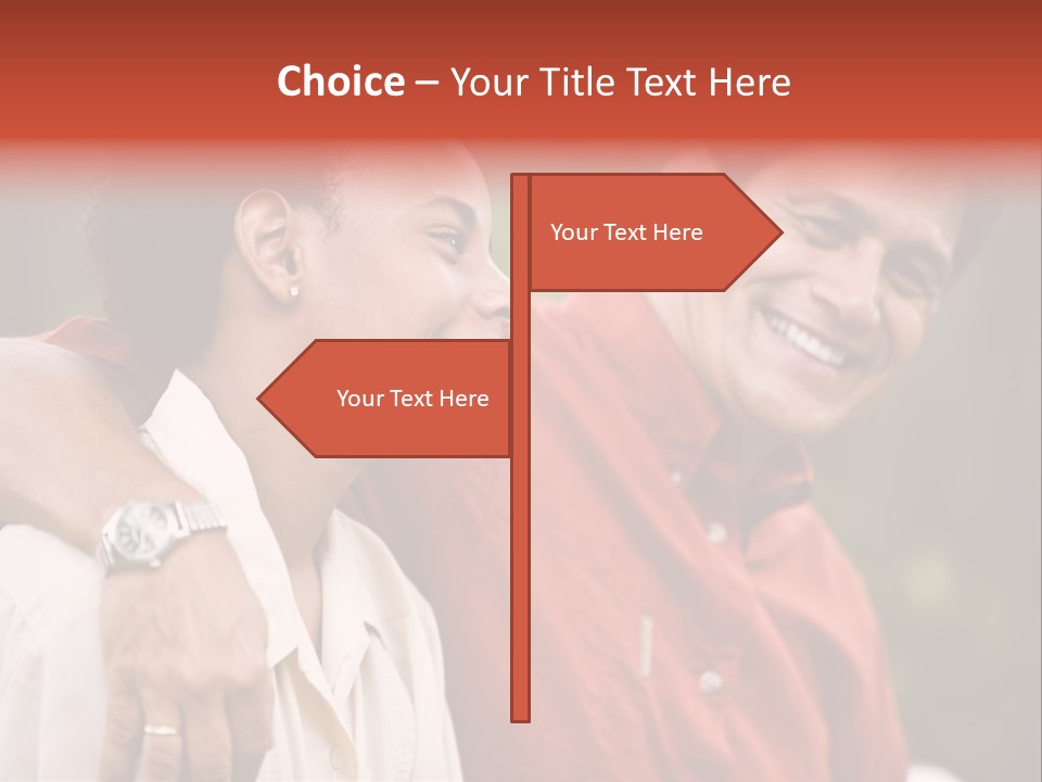 Hispanic Father With African American Teenage Son PowerPoint Template