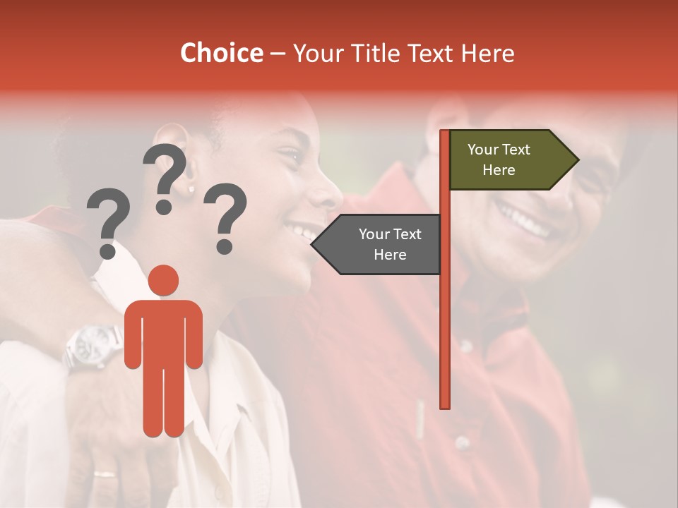 Hispanic Father With African American Teenage Son PowerPoint Template