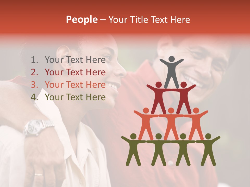 Hispanic Father With African American Teenage Son PowerPoint Template