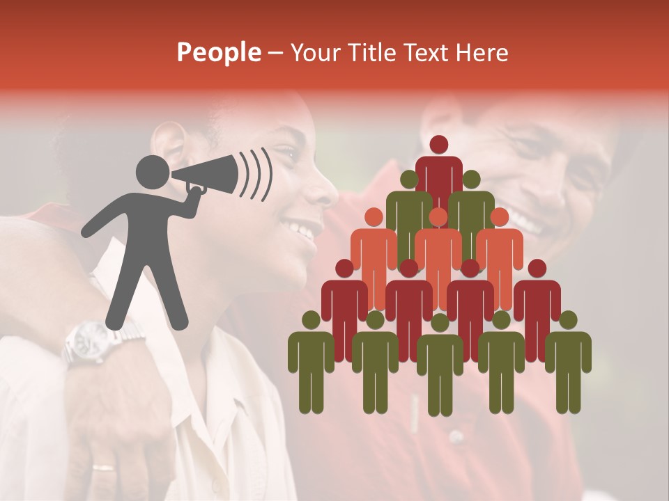 Hispanic Father With African American Teenage Son PowerPoint Template