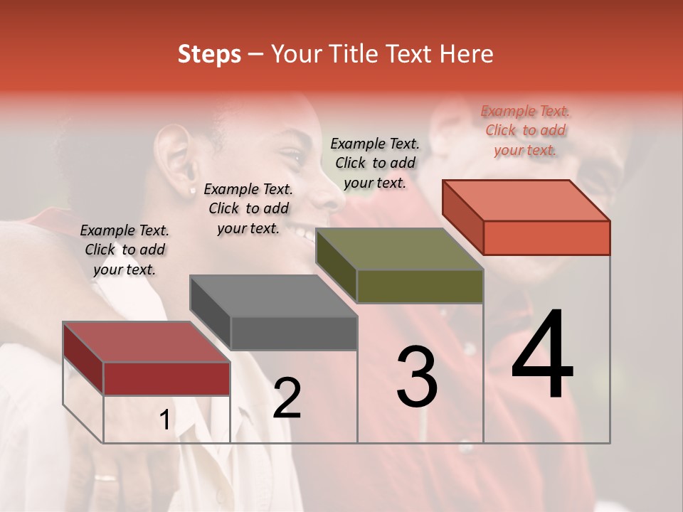 Hispanic Father With African American Teenage Son PowerPoint Template