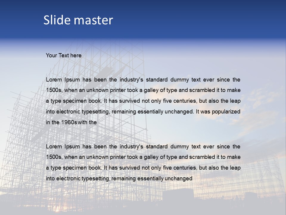 Construction Site At Dusk PowerPoint Template