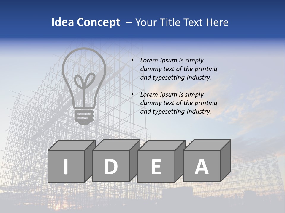 Construction Site At Dusk PowerPoint Template