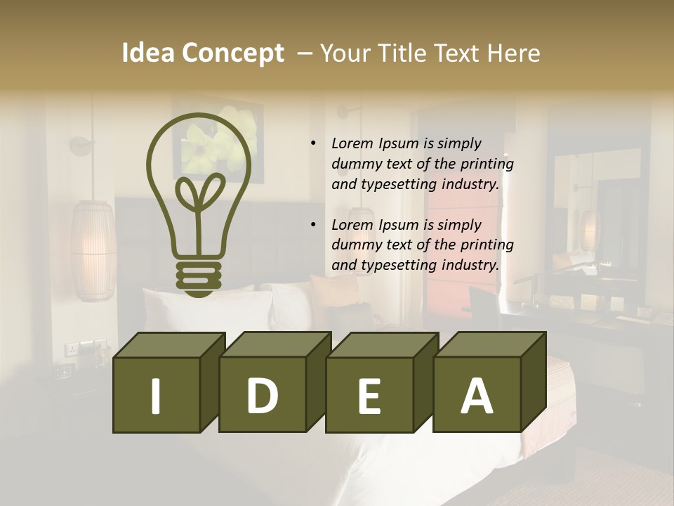 Asian Style Resort Bedroom PowerPoint Template