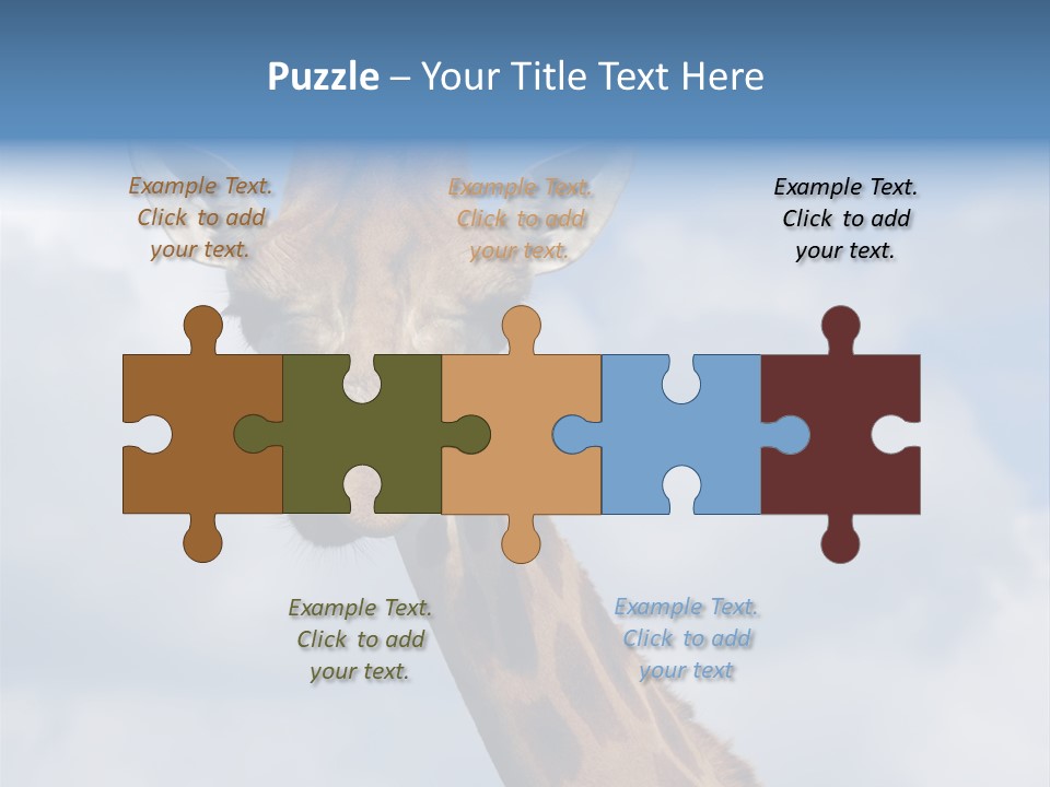 Close-Up Of A Funny Giraffe PowerPoint Template