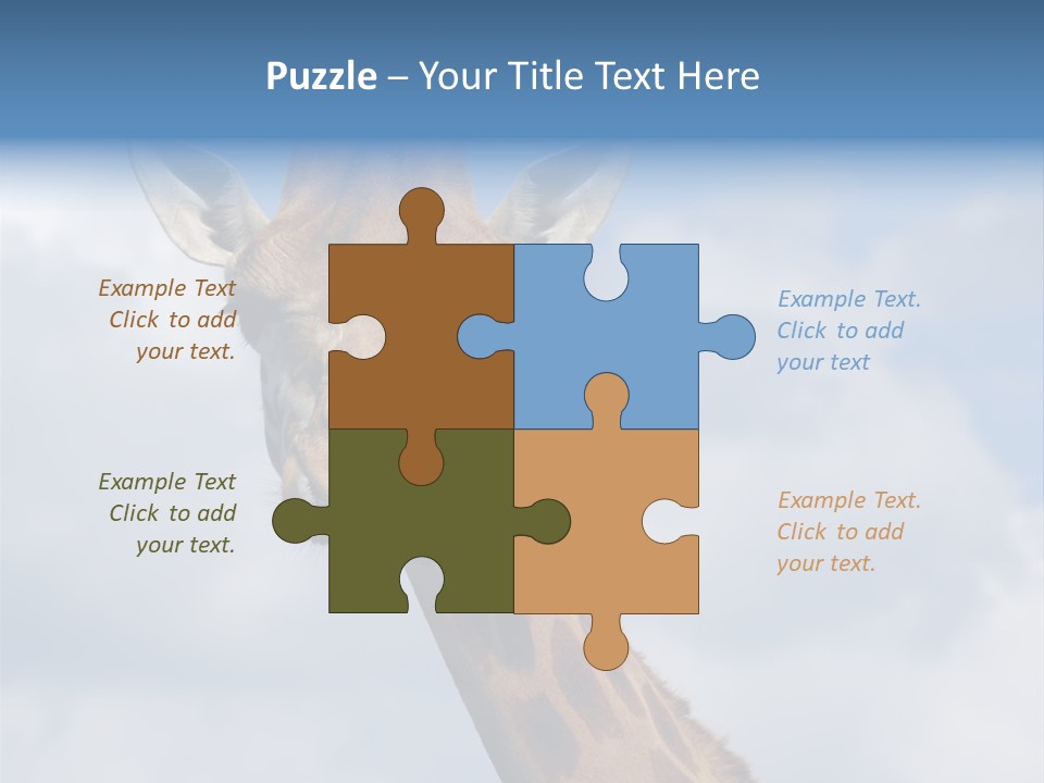 Close-Up Of A Funny Giraffe PowerPoint Template