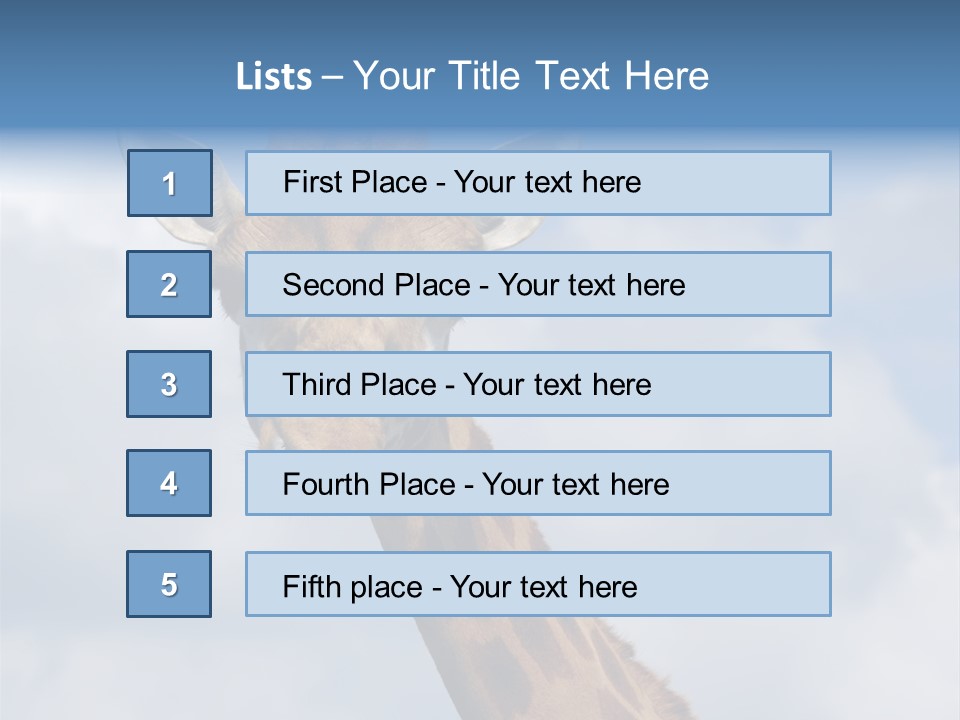 Close-Up Of A Funny Giraffe PowerPoint Template