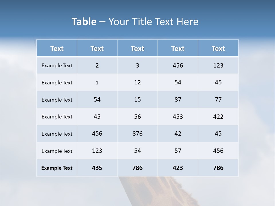 Close-Up Of A Funny Giraffe PowerPoint Template
