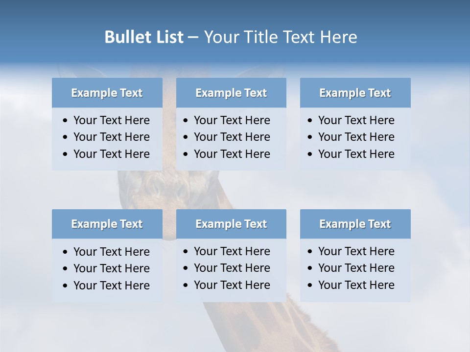 Close-Up Of A Funny Giraffe PowerPoint Template