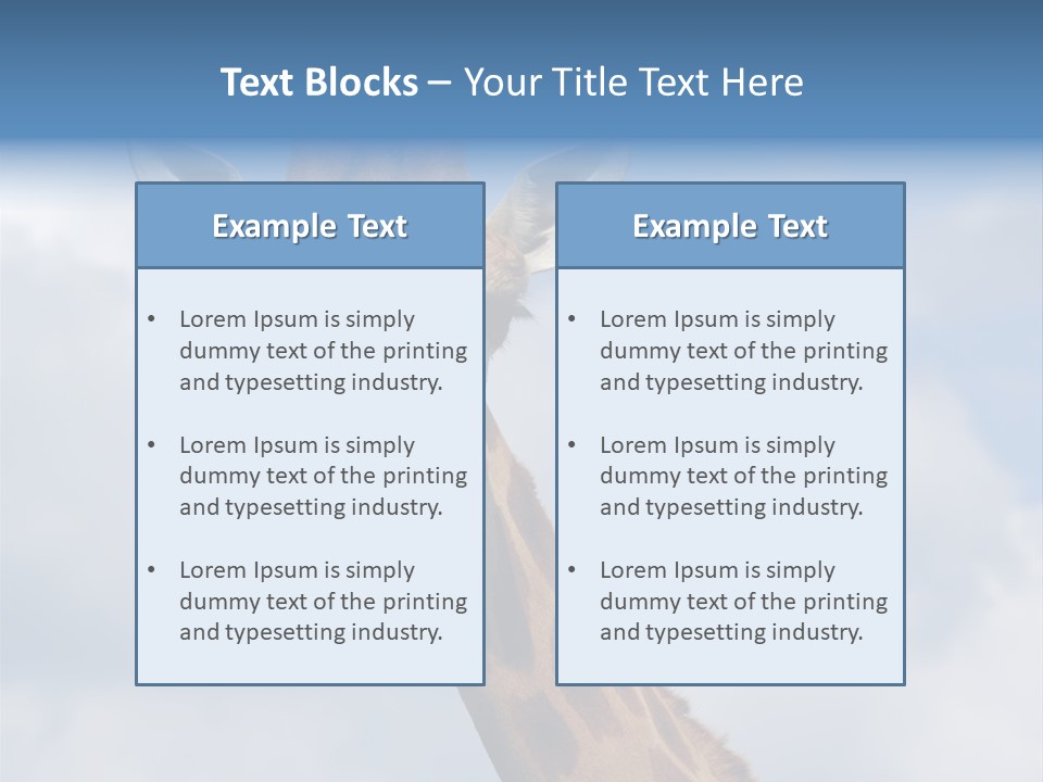 Close-Up Of A Funny Giraffe PowerPoint Template