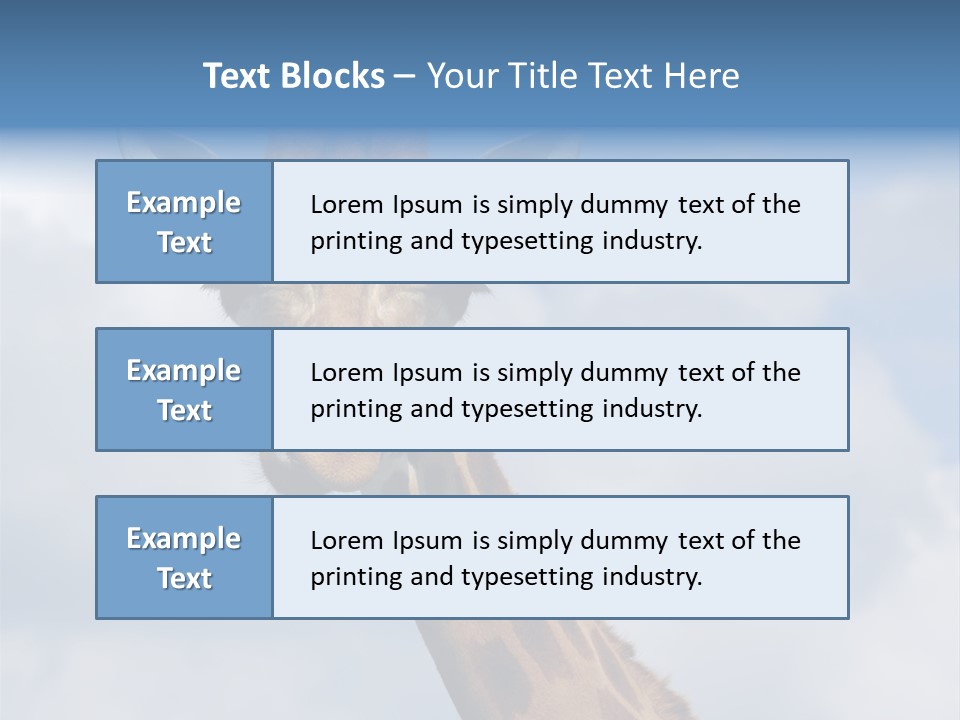 Close-Up Of A Funny Giraffe PowerPoint Template