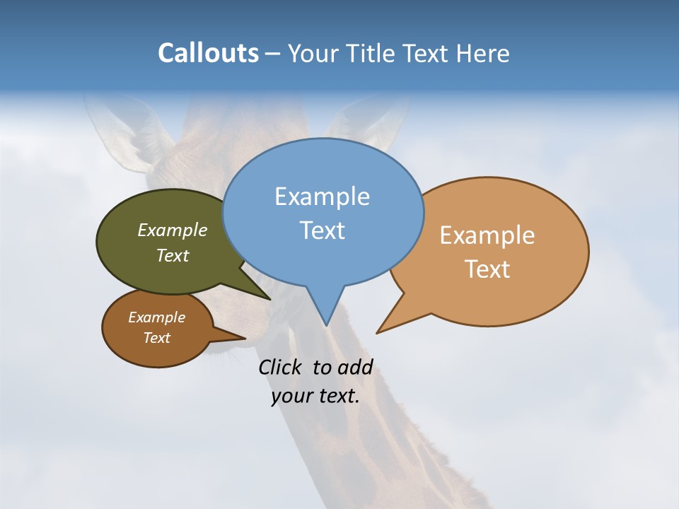 Close-Up Of A Funny Giraffe PowerPoint Template